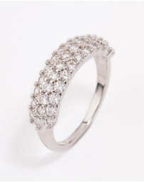 Lovisa - Silver Slim Cubic Zirconia Band Ring