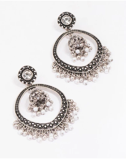 Lovisa - Antique Silver Beaded Ball Drop Earrings