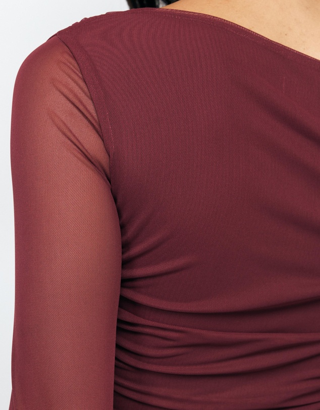 AERE - Chloe Off Shoulder Mesh Top