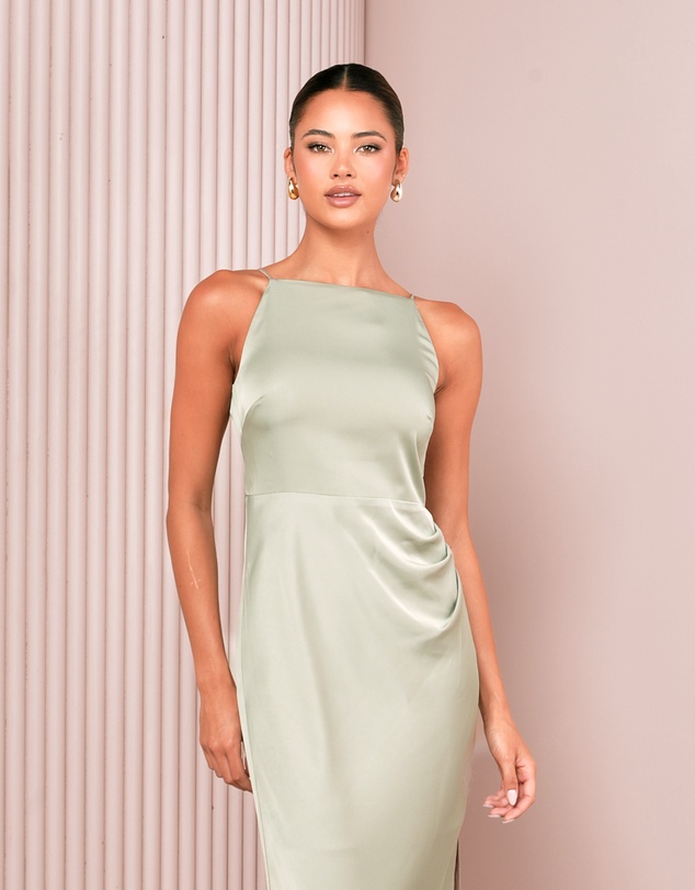 Azzurielle - Qarol Square Neck Maxi Dress