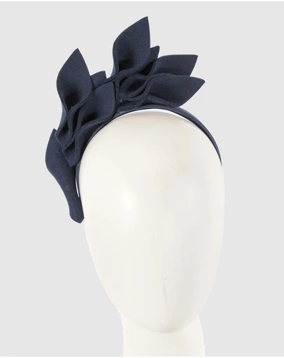 Max Alexander - Felt Navy Winter Racing Fascinator