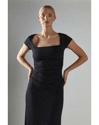 Glamorous - Square Neck Ruched Maxi Dress