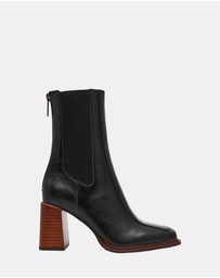 Steve Madden - Downtown Black Leather Booties