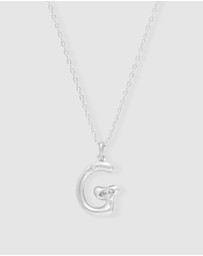 Wanderlust + Co - Alphabet Bubble Silver Necklace - Letter G