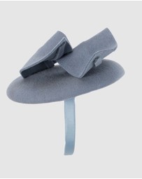 Max Alexander - Felt Winter Blue Pillbox Fascinator