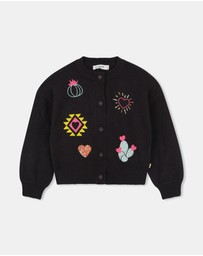 Billieblush - Embroidered Crew Knitted Cardigan - Kids-Teens