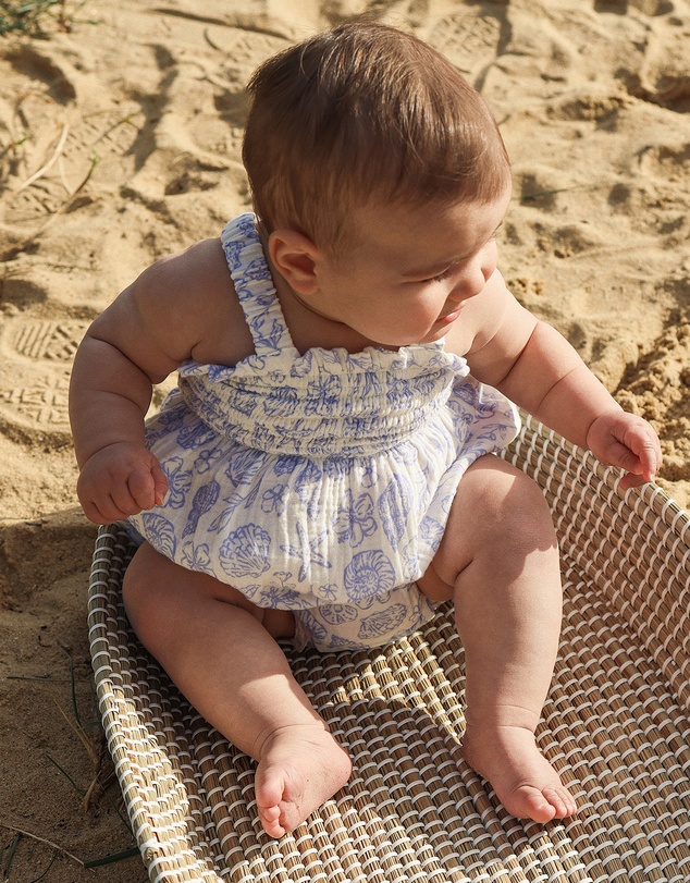 Kynd Baby - Shirred Romper in Coconut