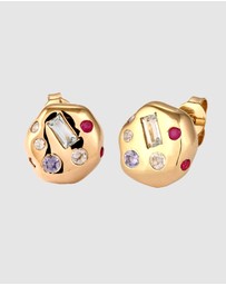 Elli Jewelry - Earrings Stud Gemstone Dream 925 Sterling Silver Gold-Plated