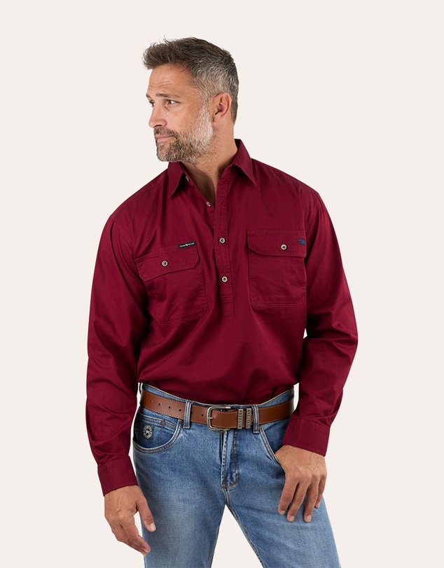 Ringers Western - King River Mens Half Button Work Shirt