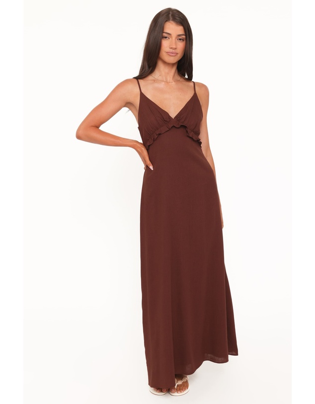 Petal & Pup - Lorella Midi Dress - Dark Brown