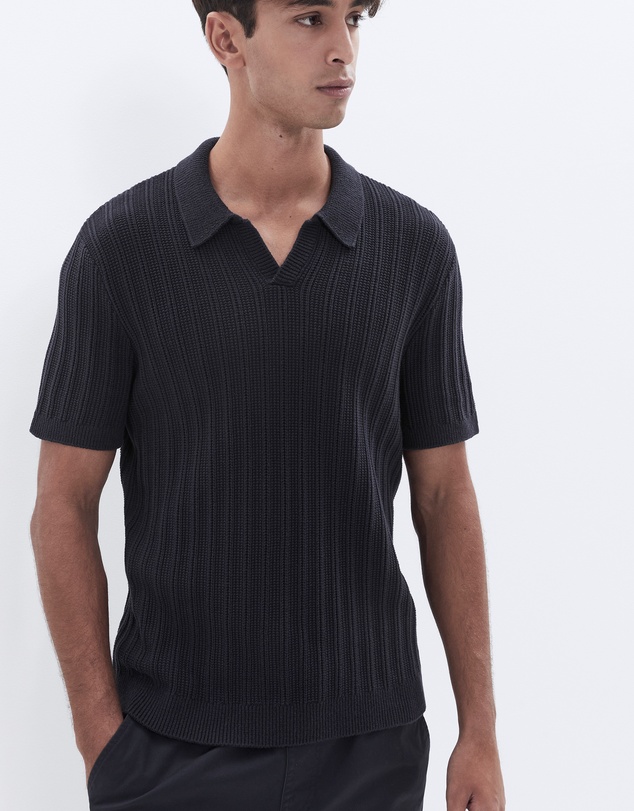 UNISON - Vertical Stitch Knit Polo