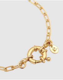 Elli Jewelry - Bracelet Long Link Chain 925 Sterling Silver Gold-Plated