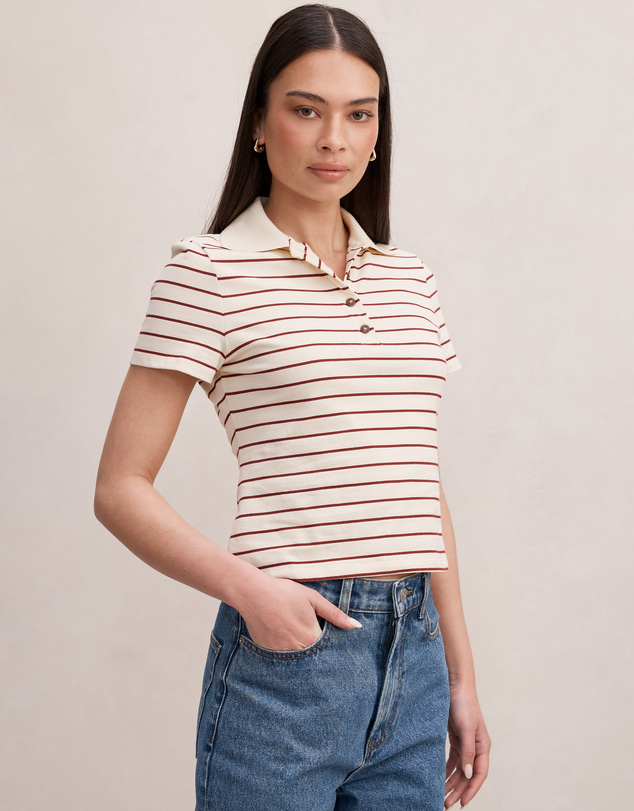 Forever New - Scottie Striped Polo Top