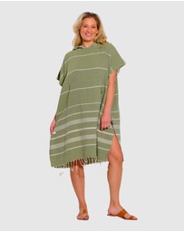 Tolu Australia - Adult Hooded Beach Towel in Green Nature – Quick-Dry Swim Poncho for Swimming & Surfing