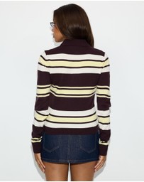 Dazie - Off Duty Striped Knit Sweater