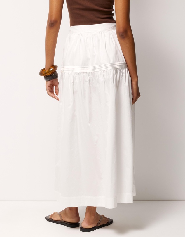 AERE - Pintuck Poplin Midi Skirt