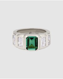 Elli Jewelry - Ring Quartz Rectangle 925 Sterling Silver
