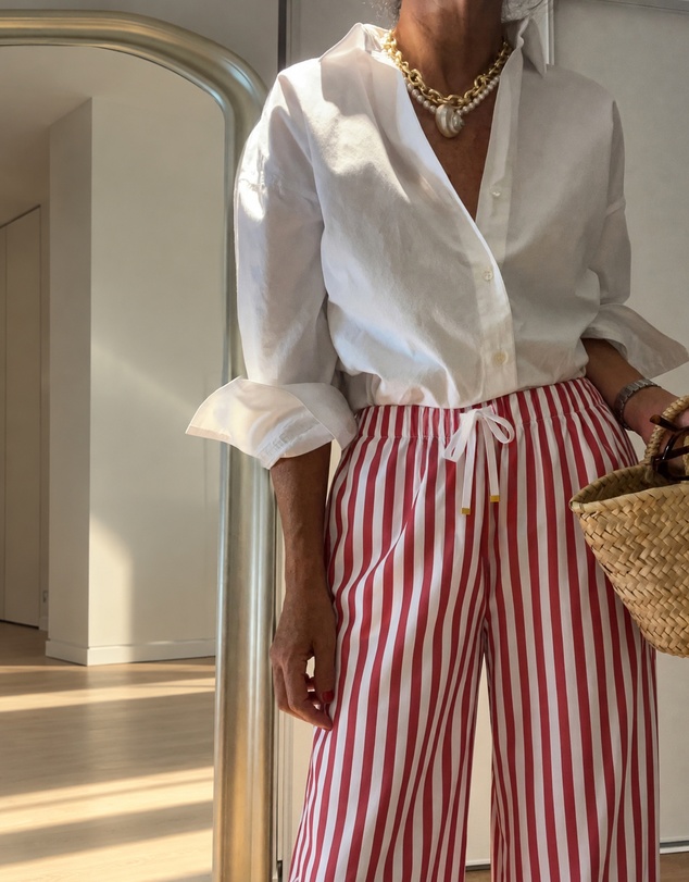 CAMIXA - Palazzo Wide Leg Striped Pants