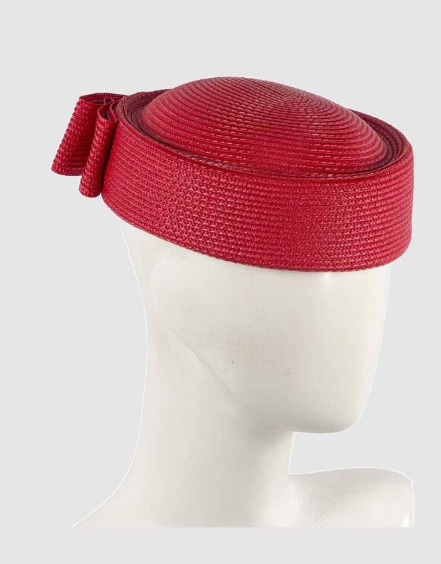 Max Alexander - Red Braid Pillbox Hat
