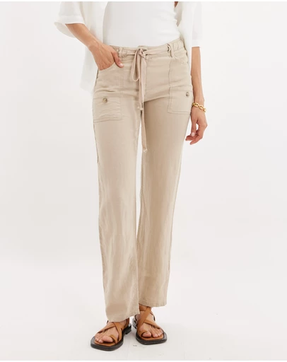 Amelius - Erin Linen Tie Cargo Pant