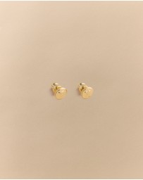 Trenery - Monogram Stud Earrings in Gold