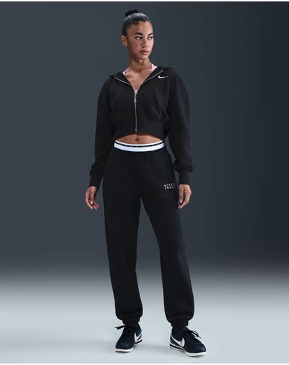 Nike - Sportswear Phoenix Fleece Loose Full-Zip Cropped Hoodie