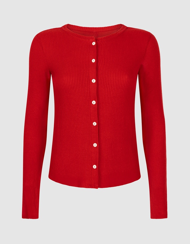 Hunkemoller - Long Sleeve Brushed Rib Jersey Cardigan