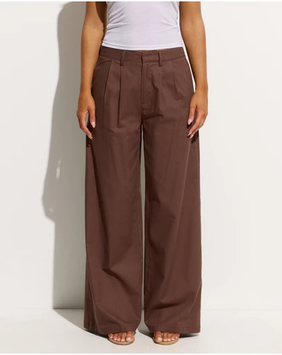 Dazie - Golden Hour Cotton Blend Tailored Pants