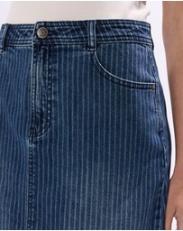 Marcs - Molly Pinstripe Denim Skirt