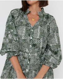 ALEXANDRA - Meeka Blouse Emerald Textured Print