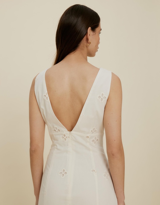 The Fated - Esther Column Broderie Midi Dress
