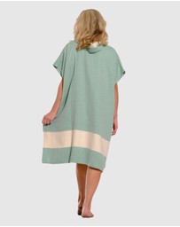 Tolu Australia - Adult Hooded Beach Towel in Green – Quick-Dry Swim Poncho for Swimming & Surfing