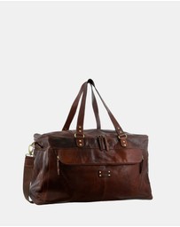 Pierre Cardin - Pierre Cardin Burnished Leather Multi-Compartment Overnight Bag