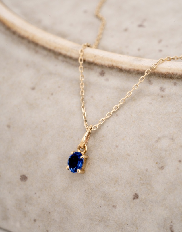 Luna Rae - Solid Gold - Sapphire Necklace