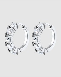 Elli Jewelry - Earrings Hoops Crystal 925 Sterling Silver