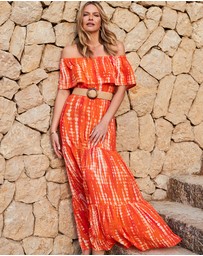 Sosandar - Bardot Tiered Maxi Dress