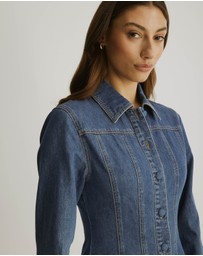 Atmos&Here - Nicole Denim Panel Jacket