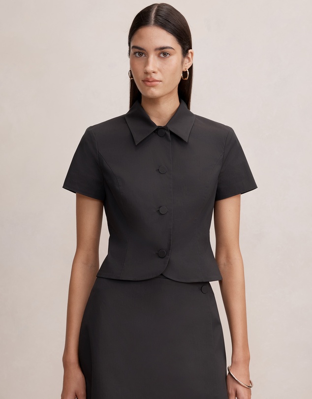 Forever New - Bonnie Crop Button Top