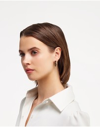 Furla - Furla 1927 Colour Edition Gold-Tone Black Enamel Earrings