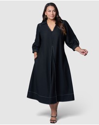 Sunday In The City - Midnight Muse Midi Shirt Dress
