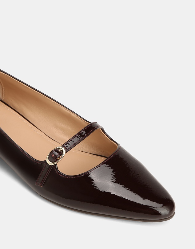 Wittner - Carina Crinkle Patent Leather Pointed Ballet Flats
