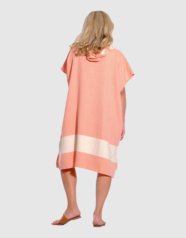 Tolu Australia - Adult Hooded Beach Towel in Orange – Quick-Dry Swim Poncho for Swimming & Surfing