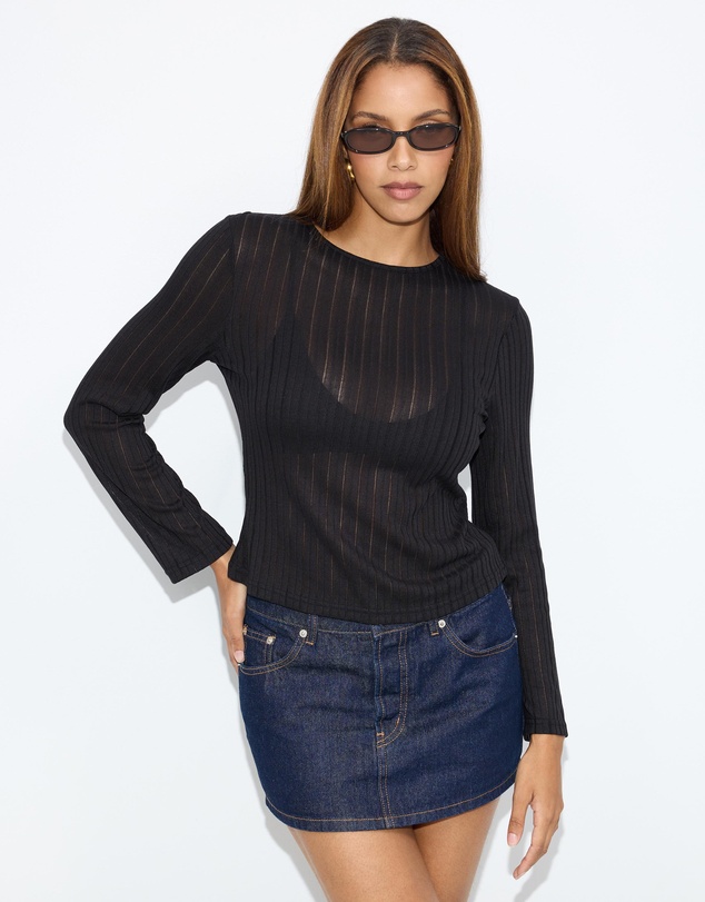 Dazie - Bondi Sheer Long Sleeve Top