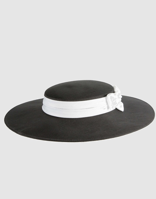 Max Alexander - Black & White Wide Brim Boater Hat