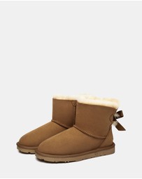 EVERAU - EverAU Ugg Mini Back Bow Sheepskin Upper UGG Boots
