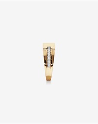 Michael Hill - Diamond Accent Men's Signet Ring in 10kt Yellow and White Gold