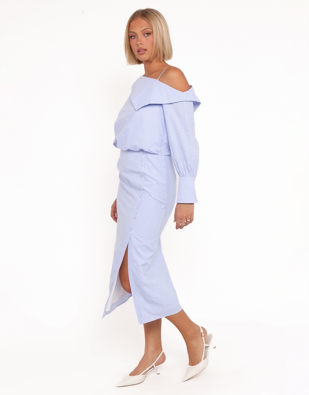 Petal & Pup - Broderick Midi Dress - Blue Stripe