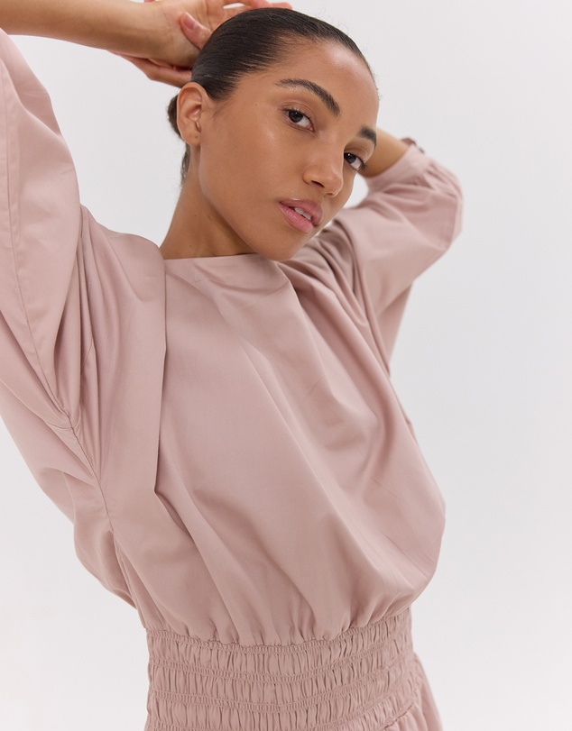 Cloth & Co. - The Shirred Billow Sleeve Dress | Lotus