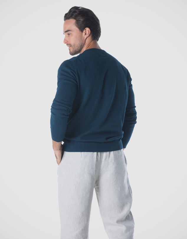 Coast Clothing - Crew Neck Cotton Jumper - Blue