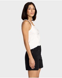 Volcom - Womens Stoned Boyfriend Long Denim Shorts